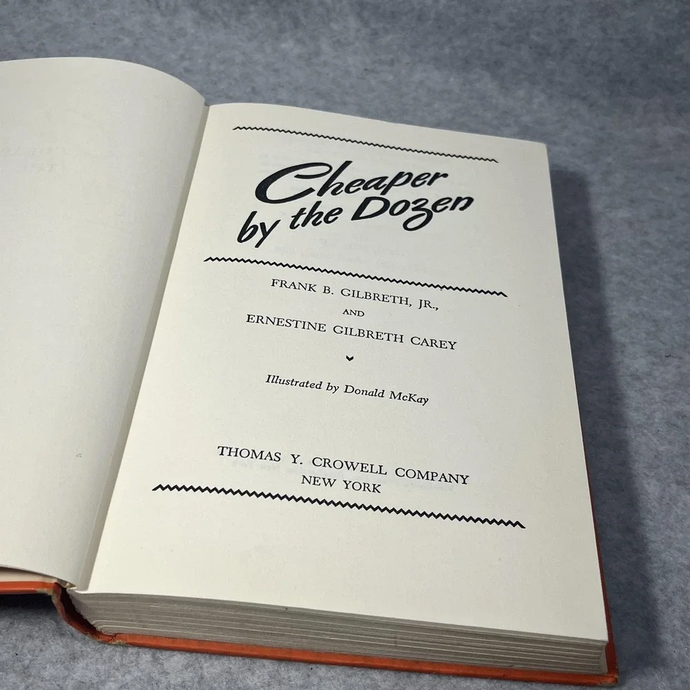 Vintage Cheaper by the Dozen Gilbreth Carey‎ 1949 Hardcover Humor Family Motion